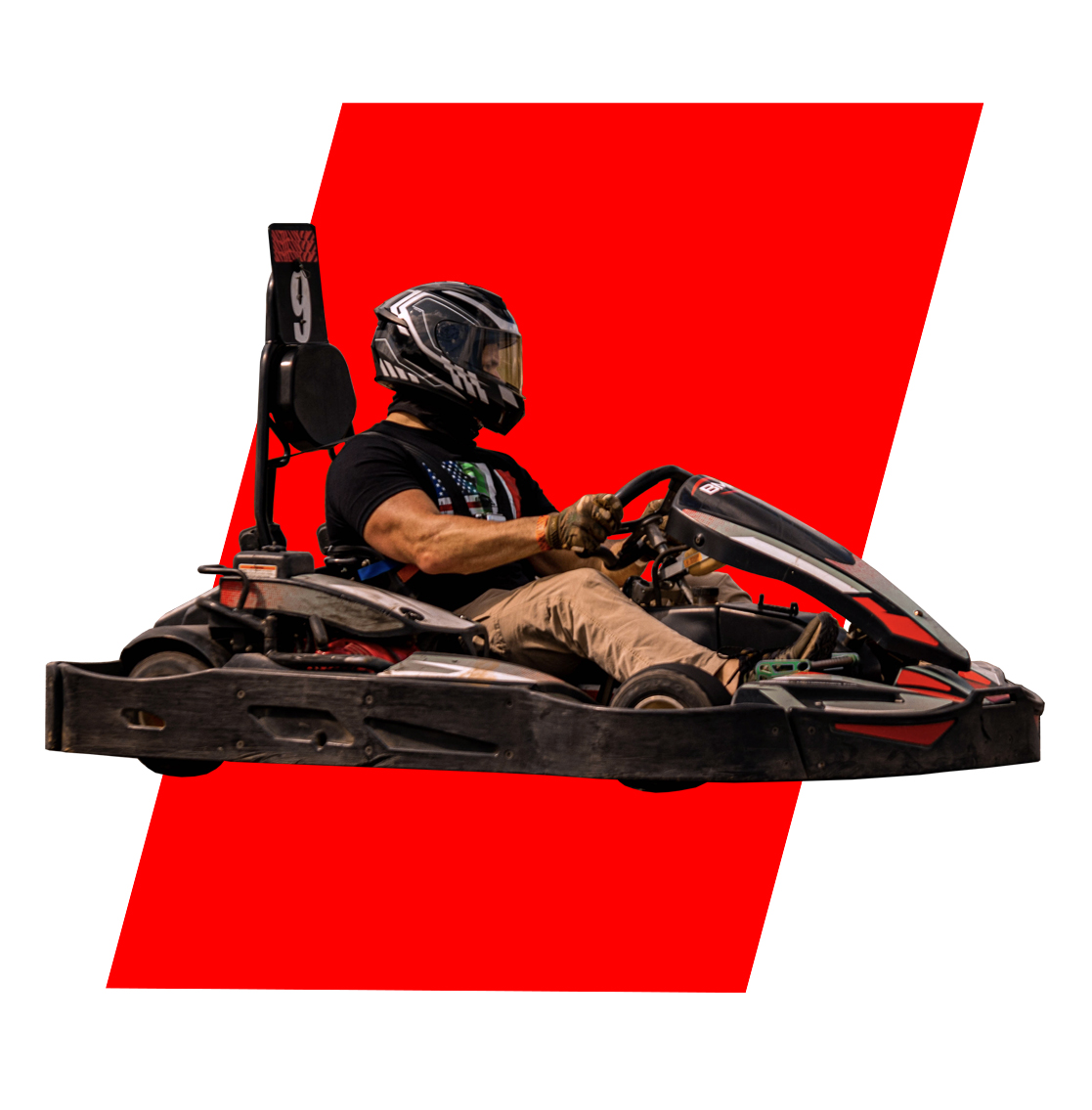 Outdoor karting competition with rental kart driver in Florida
