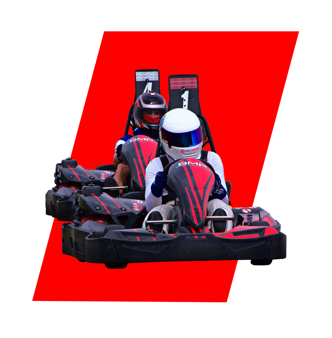 Go kart racers competing at Bushnell Motorsports Park Florida track