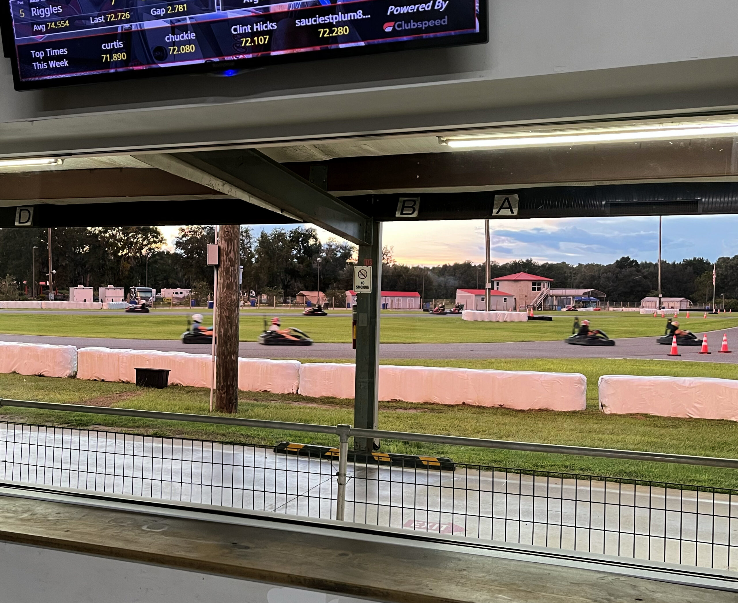 Outside Race Track Outdoor go kart race in progress at Bushnell Motorsports Park