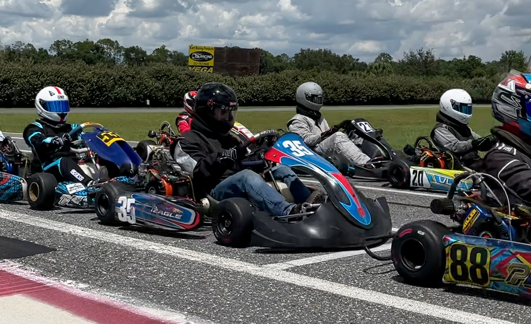 kart owners Close battle between go kart racers at Bushnell Motorsports Park